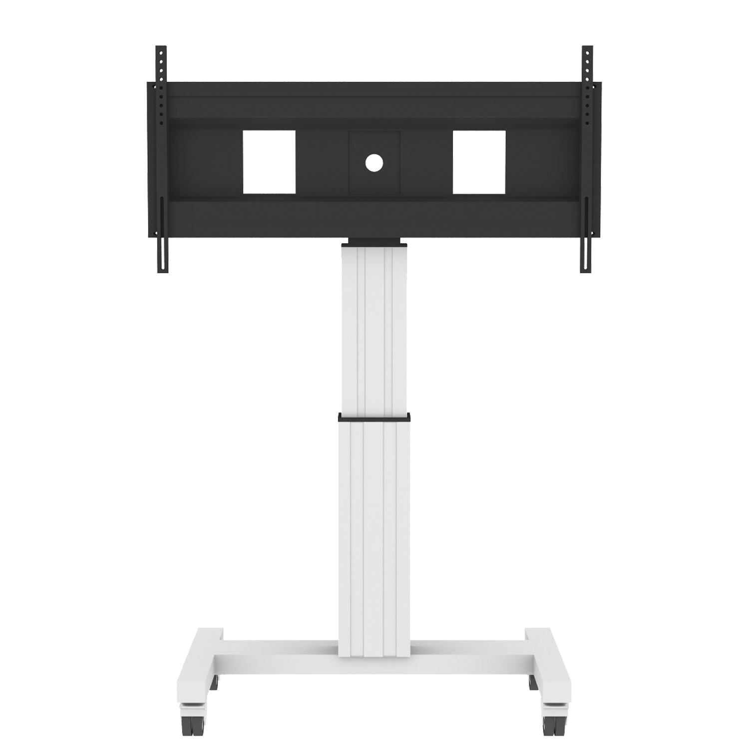 Elektrisch in hoogte verstelbaar XL tv-rolstatief, verrijdbaar monitorstatief, 50 cm slag