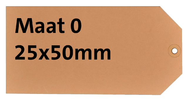 Label HF2 nr0 200gr 25x50mm chamois 1000 stuks