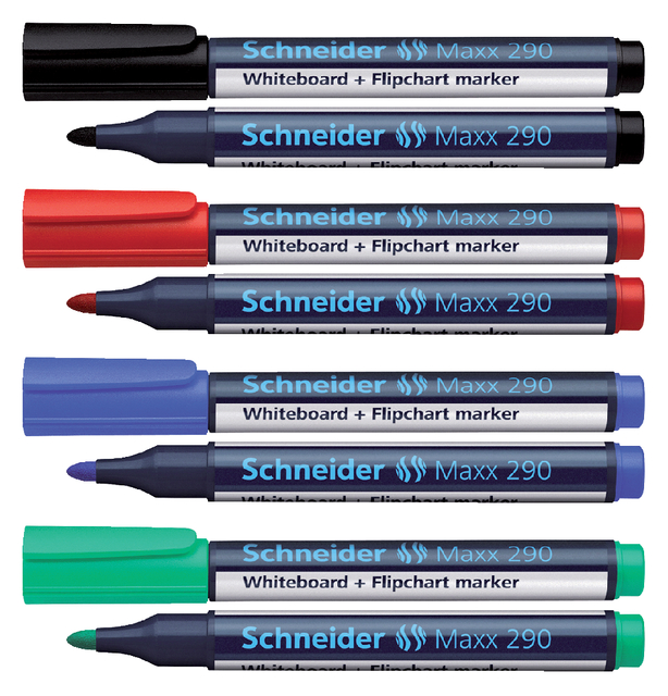 Viltstift Schneider Maxx 290 whiteboard rond 2-3mm zwart