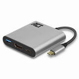 ACT USB-C multiport adapter voor 1 HDMI monitor, 1x USB-A, PD pass-through