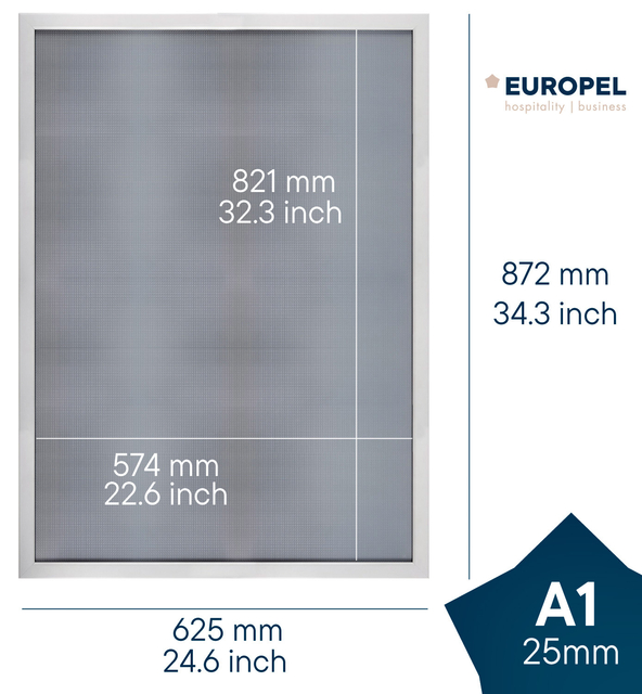 Kliklijst Europel A1 25mm mat wit