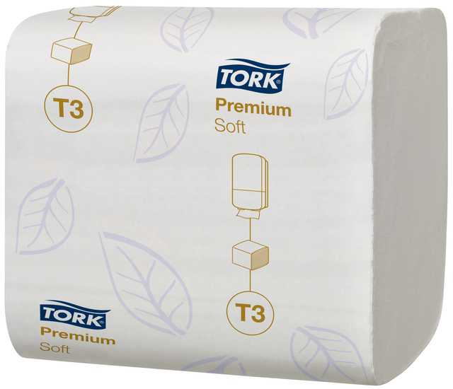 Toiletpapier Tork T3 Premium gevouwen 2-laags 110x190mm wit 114273