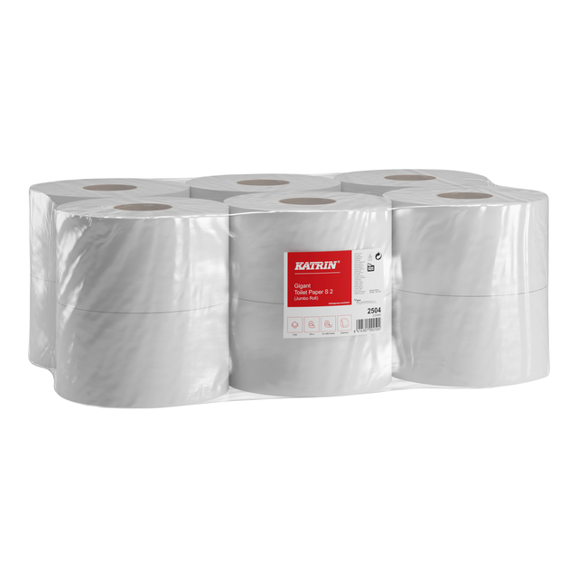 Toiletpapier Katrin Gigant S jumbo klein 2-laags 150m wit 2504