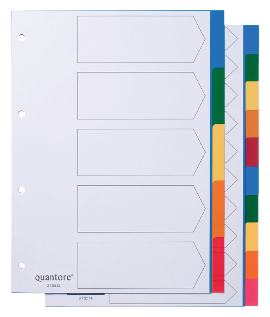 Tabbladen Quantore 4-gaats 5-delig assorti tabs PP