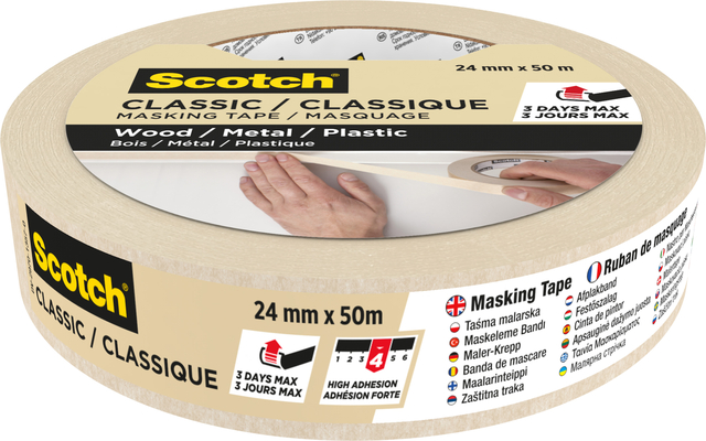 Afplaktape Scotch Classic 24mmx50m beige