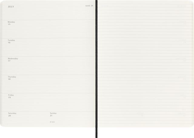 Agenda 2025 Moleskine 12M Planner Weekly 7dagen/1pagina extra large sc black