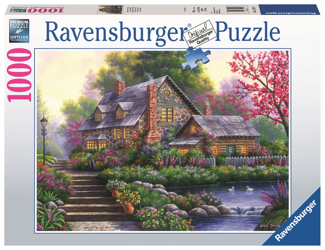 Puzzel Ravensburger romantische cottage 1000 stukjes