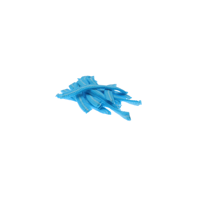 Haarnet CMT clip non-woven L 53cm met detectie strip PP blauw 100 stuks