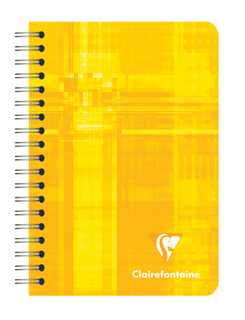 Notitieboek Clairefontaine 95x140mm spiraal lijn assorti