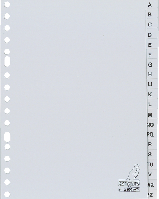 Tabbladen Kangaro A5 17-gaats G520AZM alfabet grijs PP