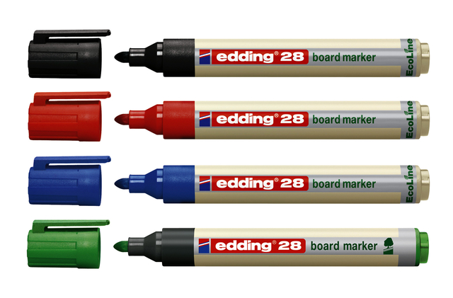 Viltstift edding 28 whiteboard Ecoline rond 1.5-3mm blauw