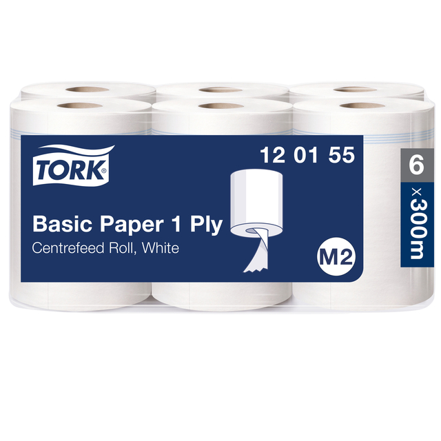 Poetspapier Tork M2 Basic Universal 1-laags 300m wit 120155