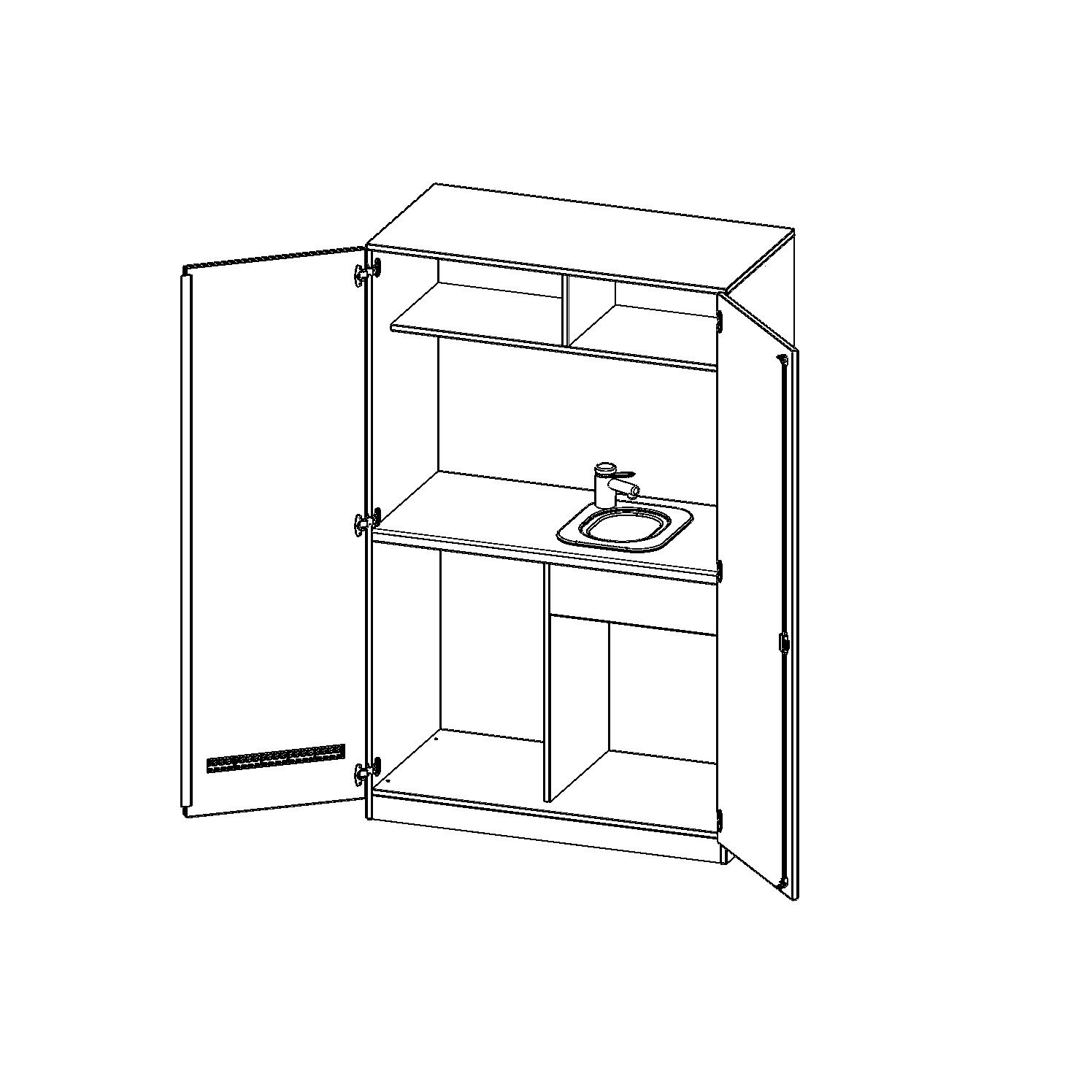 Kastkeuken, 5 ordnerhoogtes - Serie evo180