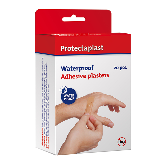 Waterafstotende bruine pleisters Protectaplast assorti 20 stuks