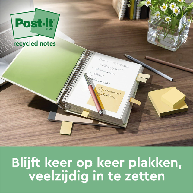 Memoblok 3M Post-it Z-Note R330 76x76mm recycle assorti kleur 16 stuks