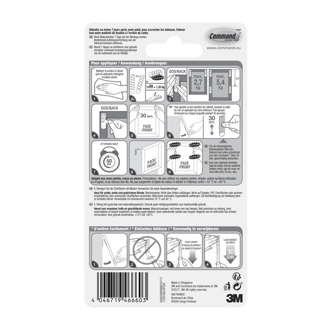 Bevestigingsstrip Command middelgroot klik vast  5,4kg zwart