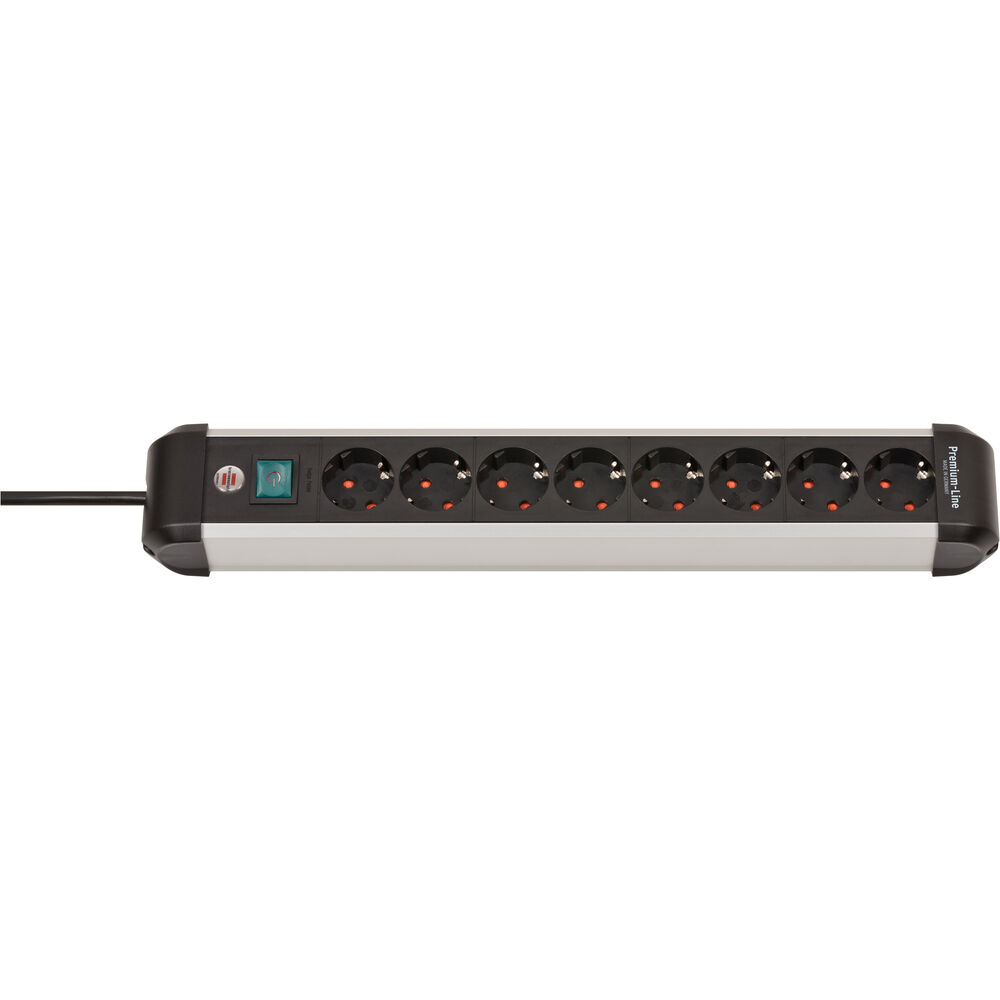 Brennenstuhl Alu-Line PDU 16A met 8x Type F stopcontacten met schakelaar