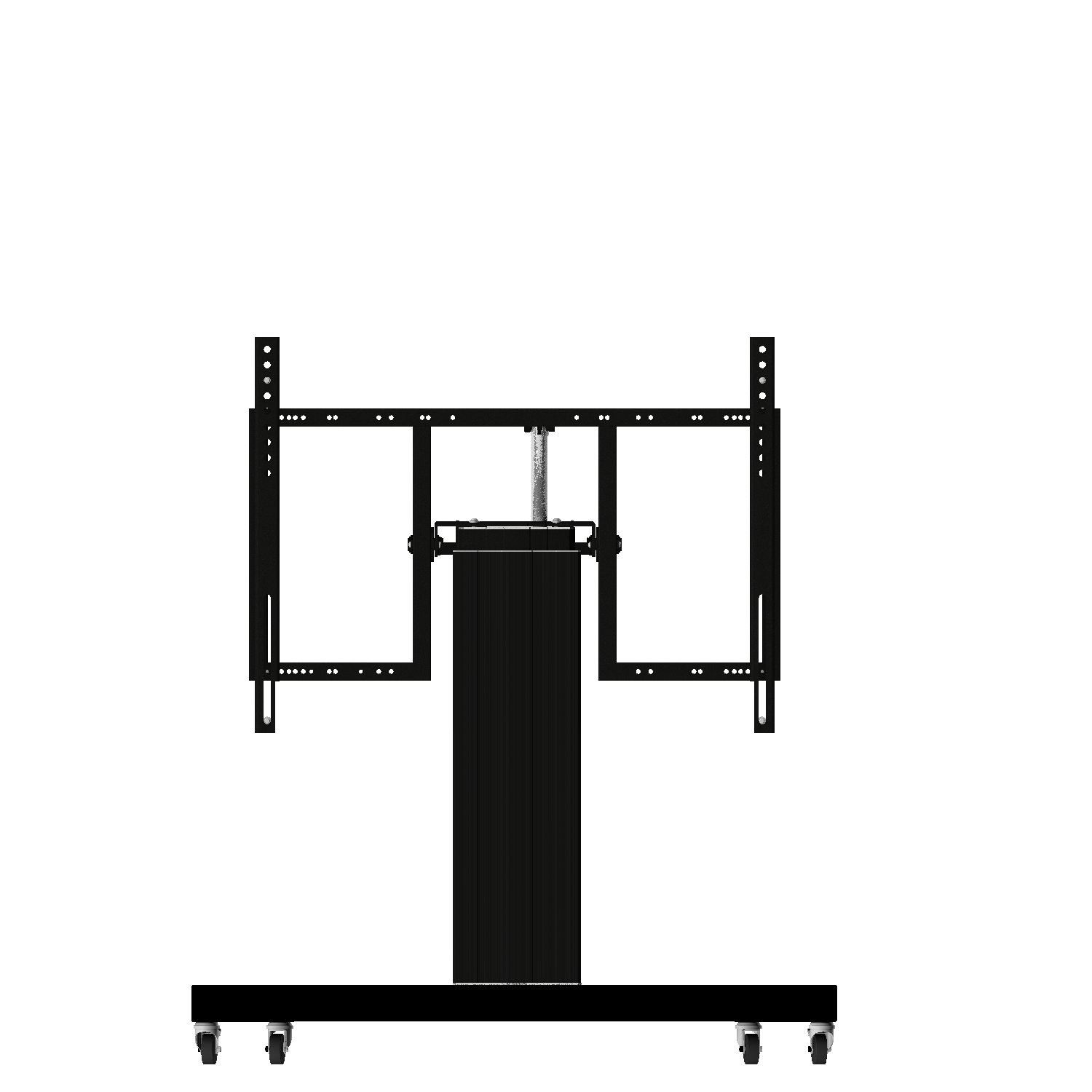 Screencart elektrisch verstelbaar + kantelbaar, aluminium, V-voeten, zwart