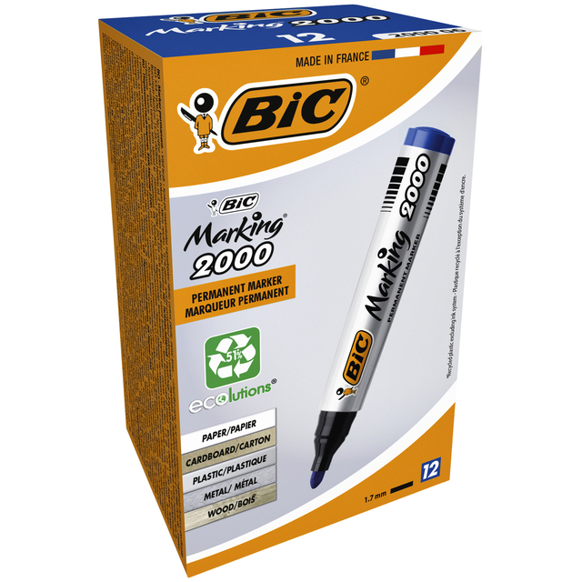 Viltstift Bic 2000 ecolutions rond large blauw