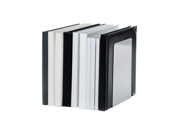 Boekensteun MAUL aluminium 12x12x17.5cm set 2 zilver