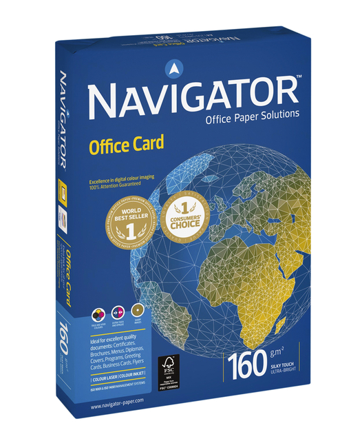 Kopieerpapier Navigator Office Card A4 160gr wit 250 vel