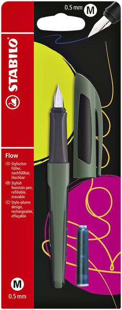 Vulpen STABILO Flow sporty medium forest blister à 1 stuk