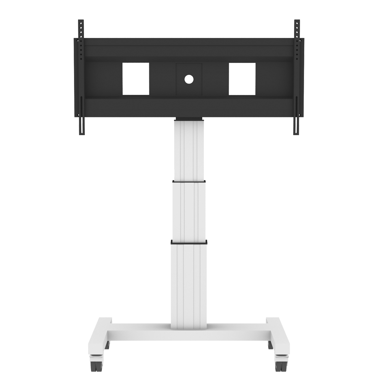 Elektrisch in hoogte verstelbaar XL TV rolstatief, verrijdbaar monitorstatief, 70 cm slag