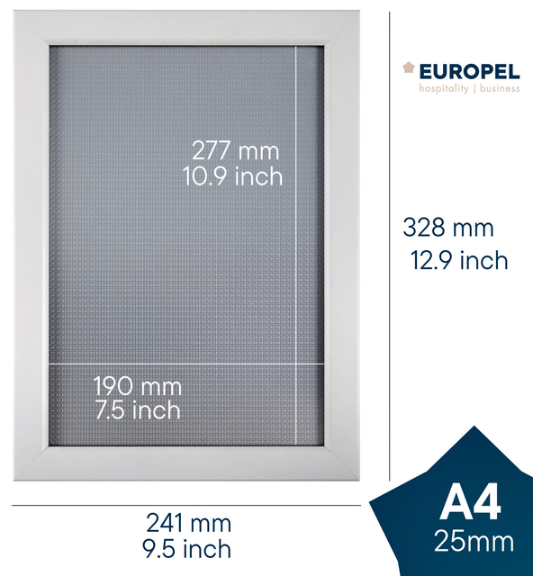 Kliklijst Europel A4 25mm mat wit