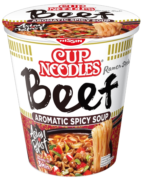 Noodles Nissin 5 spices beef cup