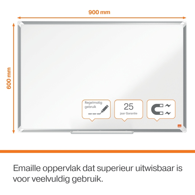 Whiteboard Nobo premium plus  900x600mm emaille