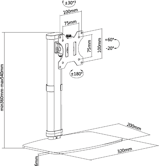 Monitorstandaard Neomounts D890 10-32" zwart