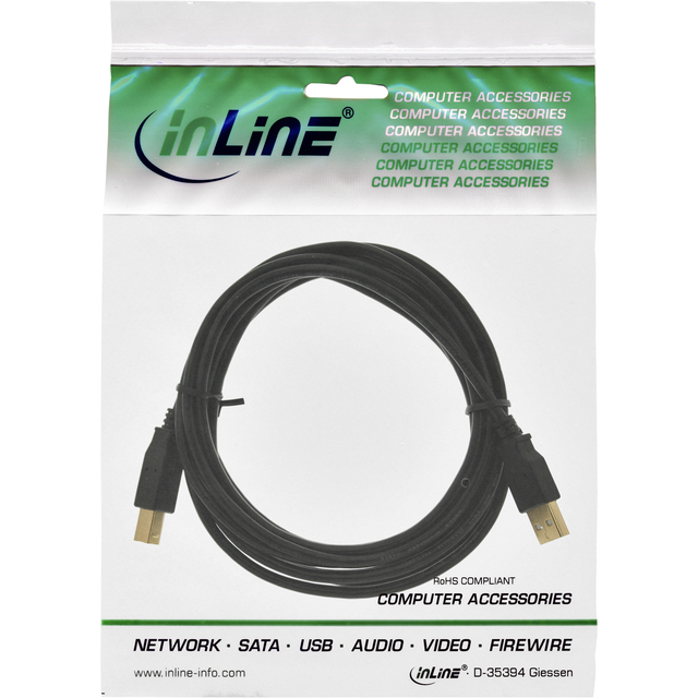 Kabel inLine verlengkabel USB-A 2.0 M/V 1,8 meter zwart