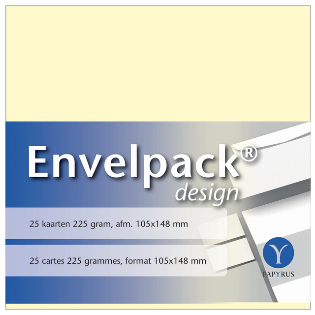 Dubbele kaart Papyrus Envelpack Design A6 105x148mm ivoor 894450 15 stuks