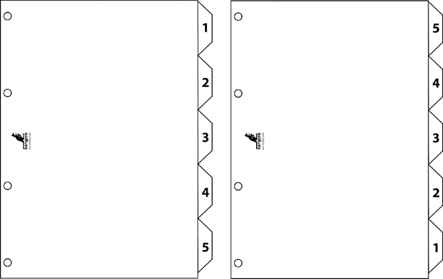 Tabbladen Kangaro 4-gaats PK405C 1-5 genummerd wit karton