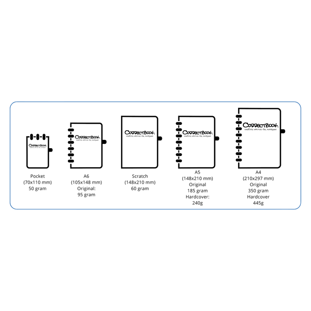 Notitieboek Correctbook A5 Scratch blanco 8blz inspirational white