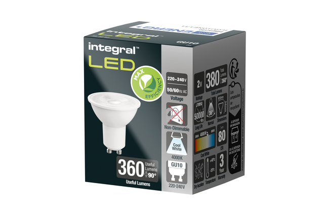 Ledlamp Integral GU10 4000K koel wit 2W 380lumen