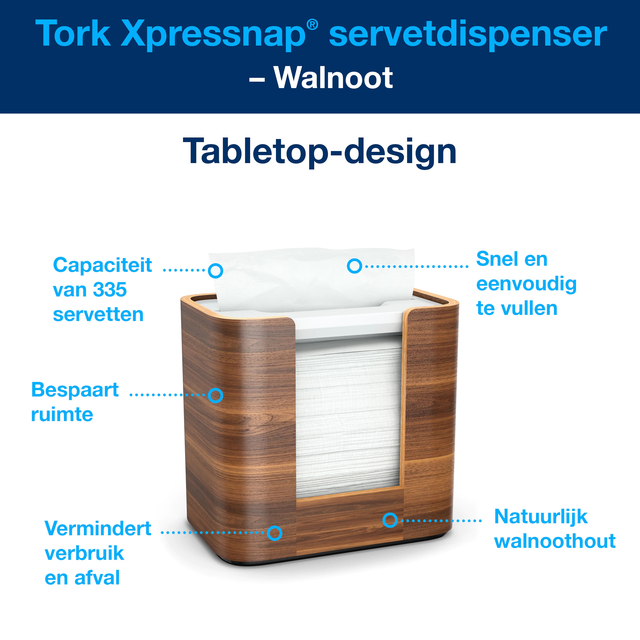 Servetdispenser Tork N4 Xpressnap Signature line walnoot 273002