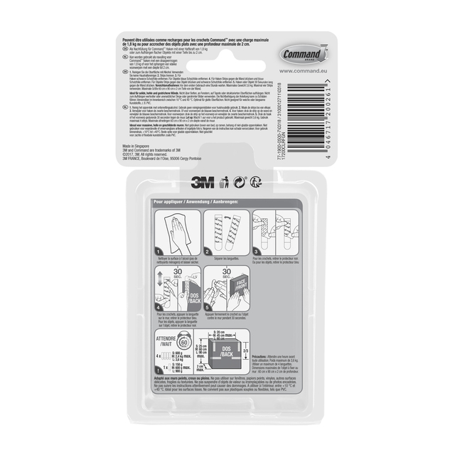 Bevestigingsstrip Command 16 stuks transparant