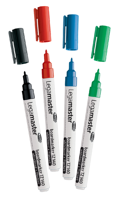 Whiteboardmarker Legamaster TZ 140 rond 1mm assorti blister à 4 stuks