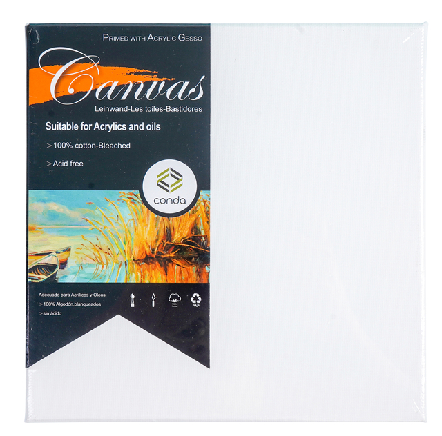 Canvas Conda 20 x 20 cm gebleekt katoen