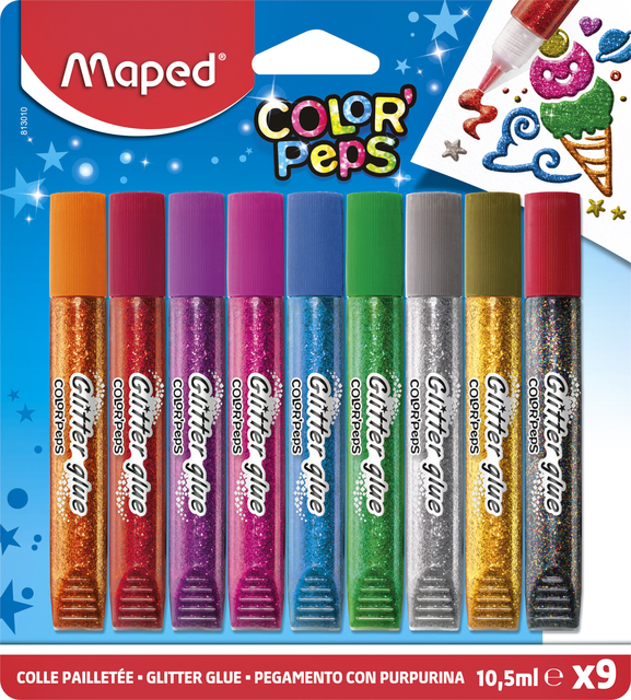 Glitterlijm Maped Color'Peps set á 9 kleuren