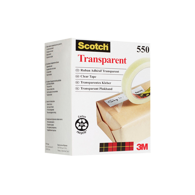 Plakband Scotch 550 19mmx66m transparant