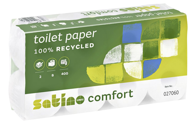 Toiletpapier Satino MT1 Comfort 2-laags 400 vel wit 027060