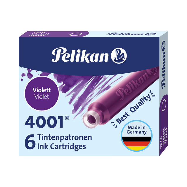 Inktpatroon Pelikan 4001 violet 6 stuks