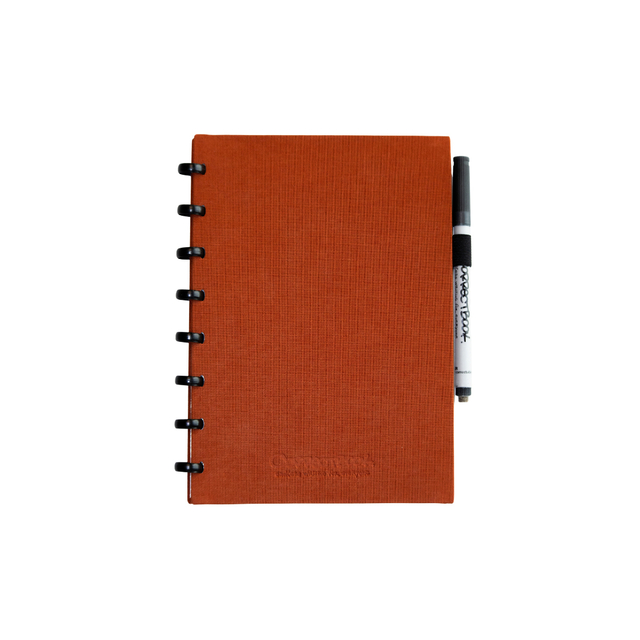 Notitieboek Correctbook A5 blanco 40blz linnen rusty red