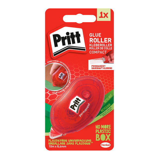 Lijmroller Pritt Compact permanent 10m op blister