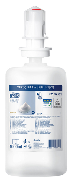 Handzeep Tork S4 Premium schuim 1000ml gevoelige huid 520701