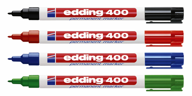 Viltstift edding 400 rond 1mm blauw