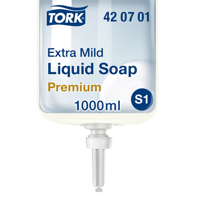 Handzeep Tork S1 Premium vloeibaar 1000ml gevoelige huid 420701