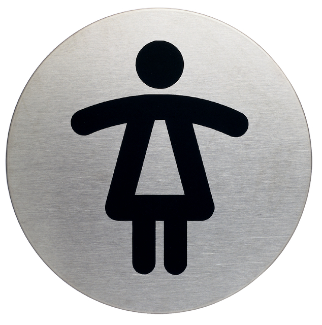 Infobord pictogram Durable 4904 wc dames rond 83Mm